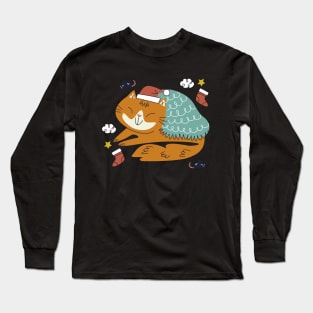 Meowy Christmas Cat Long Sleeve T-Shirt